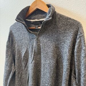 Banana Republic Cashmere Cotton Blend Men's Gray Half-Zip Sweater